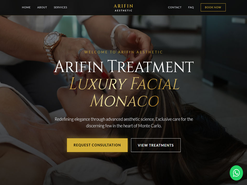 Landing page for aesthetic beauty clinic in monaco lead generation focused