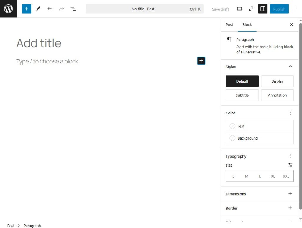 klassieke WordPress editor