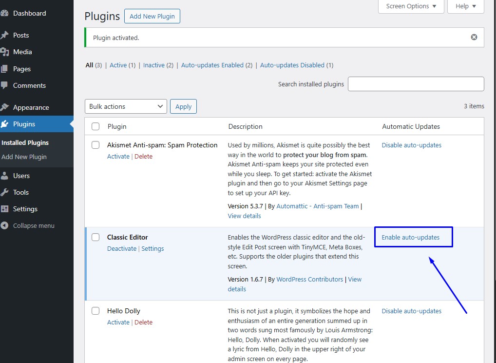 klassieke WordPress editor