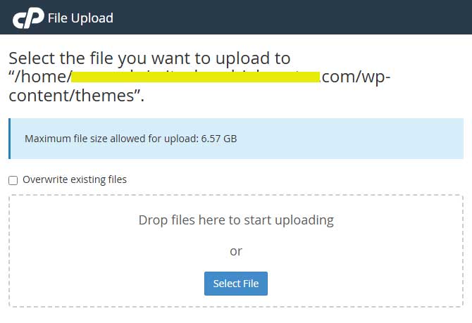 cpanel file upload